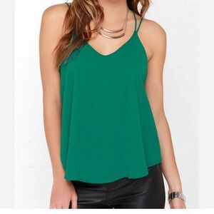 Women's Green Sleeveless Top
